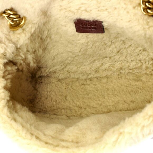 Gucci GG Marmont Flap Bag Diagonal Quilted Leather with Wool Trim Small - Picture 5 of 6